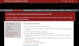 
							         UPay Payment Plan | Office of the Bursar | UMass Amherst								  
							    