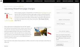 
							         Upcoming SharePoint page changes | Employee News								  
							    