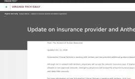 
							         Update on insurance provider and Anthem negotiations | Virginia Tech ...								  
							    