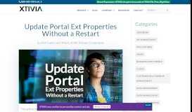 
							         Update Portal Ext Properties Without a Restart Using a Scheduler - Xtivia								  
							    