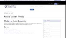 
							         Update student records - University of Greenwich								  
							    