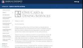 
							         Update to Meal Plan and Dining | American University, Washington, DC								  
							    