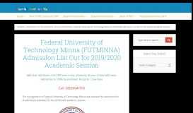 
							         Updated: FUTMINNA Admission List for 2018/2019 is out (1st Batch)								  
							    