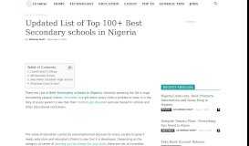 
							         Updated List of Top 100+ Best Secondary schools in Nigeria ...								  
							    