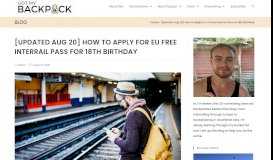 
							         [Updated May 19] How to Apply for EU Free Interrail Pass for 18th ...								  
							    