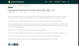 
							         Updated OneTech Portal Rolls Out Dec. 19 - Arkansas Tech University								  
							    