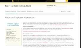 
							         Updating Employee Information - UCF HR - University of Central Florida								  
							    