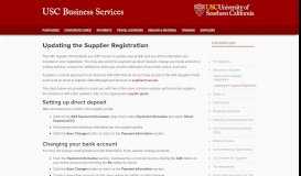 
							         Updating the Supplier Registration | USC Business Services								  
							    
