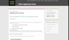 
							         Updating Your Details - UNE Online Application								  
							    