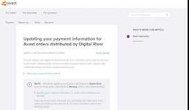 
							         Updating your payment information for Avast orders distributed by ...								  
							    