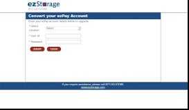 
							         Upgrade Your Account | ezStorage Customer Portal								  
							    
