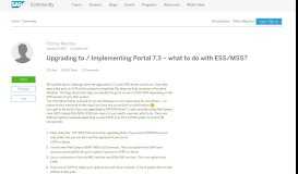 
							         Upgrading to / Implementing Portal 7.3 – what to do with ... - SAP Blogs								  
							    