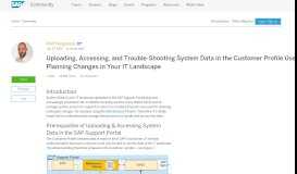 
							         Uploading, Accessing, and Trouble-Shooting System ... - SAP Blogs								  
							    
