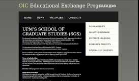 
							         UPM's School of Graduate Studies (SGS) - OIC Educational Exchange ...								  
							    