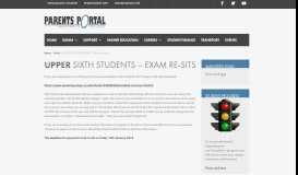 
							         UPPER SIXTH STUDENTS - Exam Re-sits - Parents Winstanley								  
							    