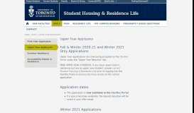 
							         Upper Year Applicants | Student Housing & Residence Life - UTSC								  
							    