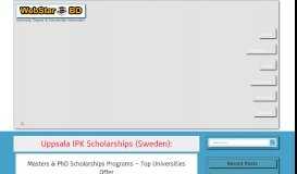 
							         Uppsala IPK Scholarships (Sweden): Archives | Student Portal								  
							    
