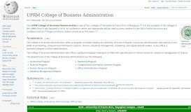 
							         UPRM College of Business Administration - Wikipedia								  
							    