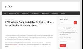 
							         UPS Employee Portal Login | Register UPsers Account Online - wwww ...								  
							    