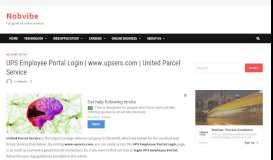 
							         UPS Employee Portal Login | www.upsers.com | United Parcel Service ...								  
							    