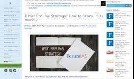 
							         UPSC Prelims Strategy: How to Score 150+ marks?								  
							    