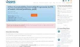 
							         Urban Sustainability Internship Programme (LOTS of water-related ...								  
							    