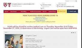 
							         Urgent Care | Harvard University Health Services								  
							    