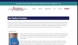 
							         Urgent Care Medical Providers | Advanced Urgent Care & Occ Medicine								  
							    