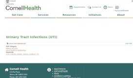 
							         Urinary Tract Infections (UTI) | Cornell Health								  
							    