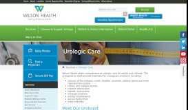 
							         Urologic Care | Wilson Health								  
							    