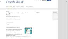 
							         Urologie-Portal: Informationen und Service - Deutsches Ärzteblatt								  
							    