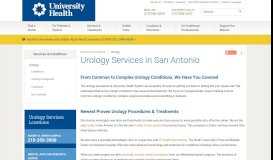 
							         Urology Services | University Health System								  
							    