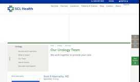 
							         Urology Team | SCL Health								  
							    