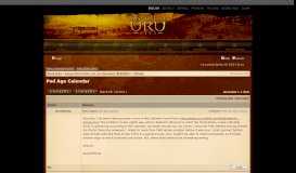 
							         URU Live Forums • View topic - Pod Age Calendar - Myst Online								  
							    