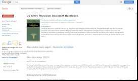 
							         US Army Physician Assistant Handbook								  
							    