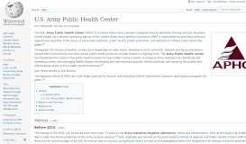 
							         U.S. Army Public Health Center - Wikipedia								  
							    
