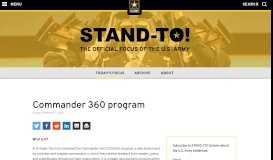 
							         U.S. Army STAND-TO! | Commander 360 program - Army.mil								  
							    