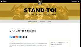 
							         U.S. Army STAND-TO! | GAT 2.0 for Spouses - Army.mil								  
							    