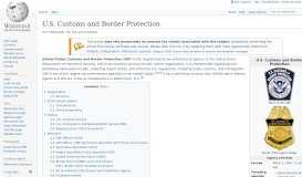 
							         U.S. Customs and Border Protection - Wikipedia								  
							    