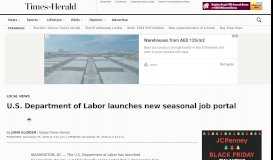 
							         U.S. Department of Labor launches new seasonal job portal – Times ...								  
							    