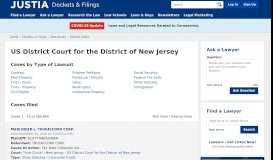 
							         US District Court for the District of New Jersey - Justia Dockets								  
							    