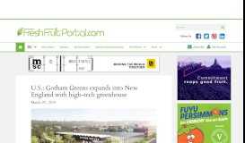 
							         US: Gotham Greens expands into New England ... - Fresh Fruit Portal								  
							    
