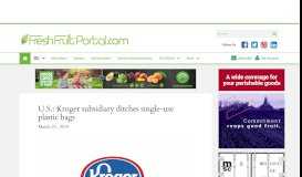 
							         US: Kroger subsidiary ditches single-use plastic bags - Fresh Fruit Portal								  
							    