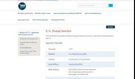 
							         U.S. Postal Service | USAGov								  
							    