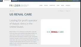 
							         U.S. Renal Care: A Frazier Healthcare Partners Portfolio Company								  
							    