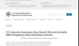 
							         U.S. Security Associates Pays Nearly $80,000 to Settle EEOC ...								  
							    