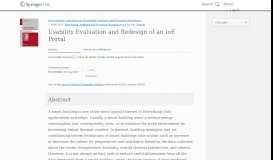 
							         Usability Evaluation and Redesign of an IoE Portal | SpringerLink								  
							    