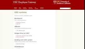 
							         USC systems | USC Employee Gateway | USC								  
							    