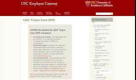 
							         USC Trojan Care EPO | USC Employee Gateway | USC								  
							    
