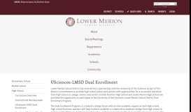 
							         USciences-LMSD Dual Enrollment - Lower Merion School District								  
							    